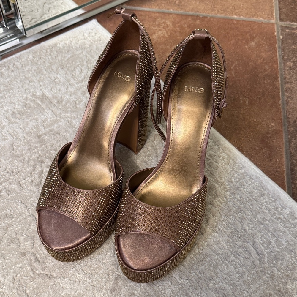 Mango Women's Copper/Brown Platform Heels